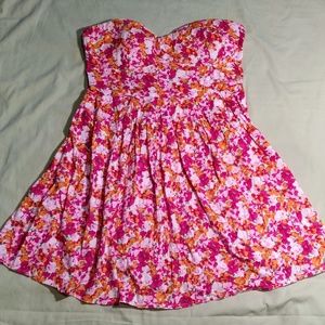 Body Central Pink & White Strapless Tube Dress